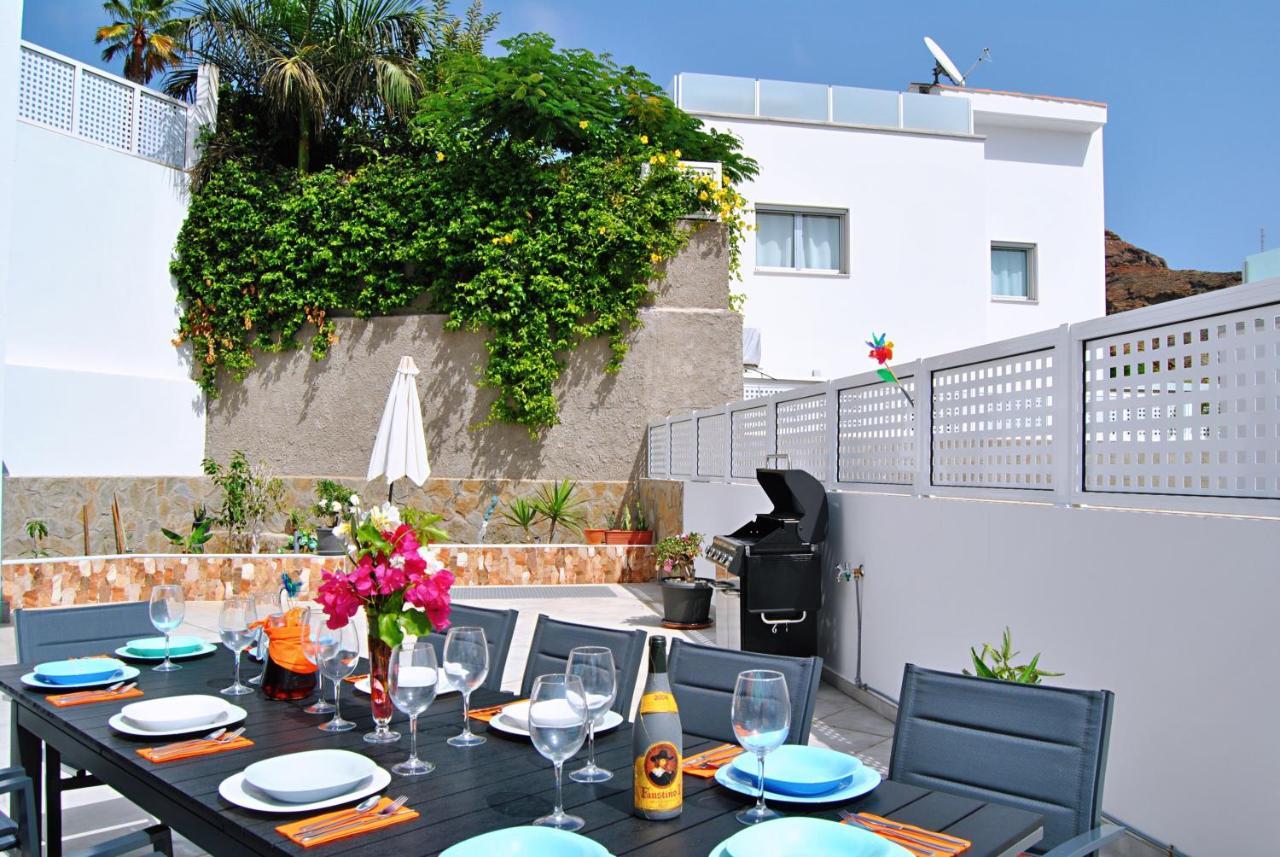 Big Villa Tauro With Private Heated Saltwater Pool & Jacuzzi & Bbq & Game Room & Arcade Games Mogán Exteriör bild