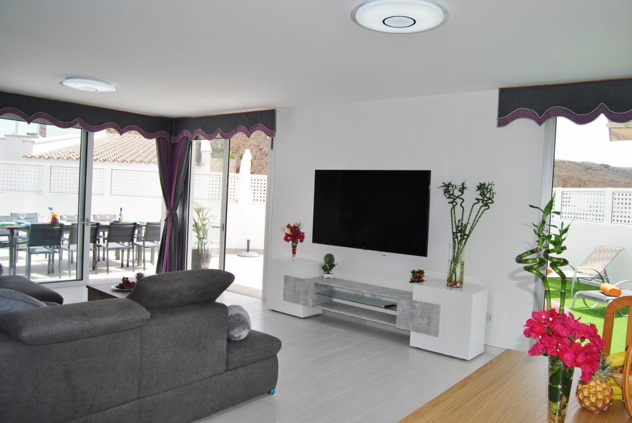 Big Villa Tauro With Private Heated Saltwater Pool & Jacuzzi & Bbq & Game Room & Arcade Games Mogán Exteriör bild